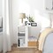 Costway 3-tier Side Table W/Storage Shelf Space-saving Nightstand White